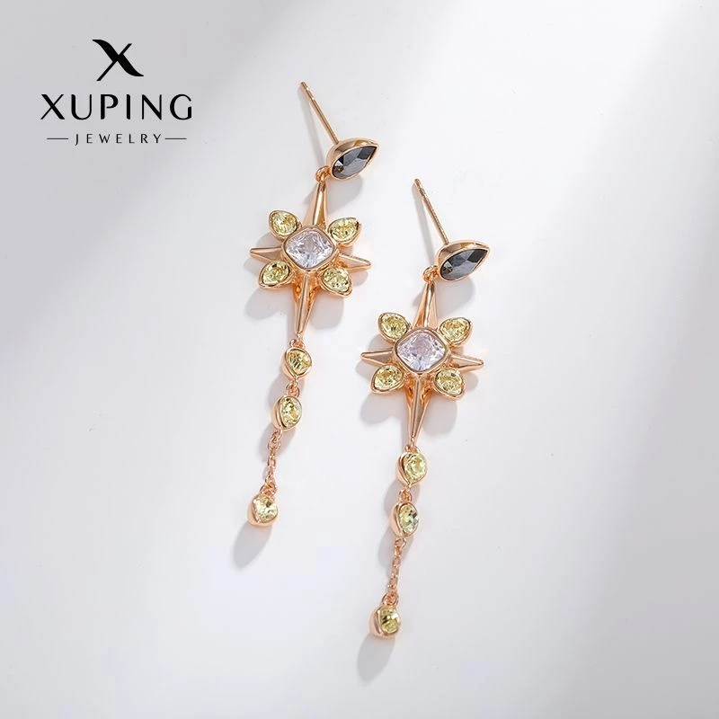 XUPING/旭平首饰 合金仿水晶耳饰 情人节时尚流苏 GDM X000456018
