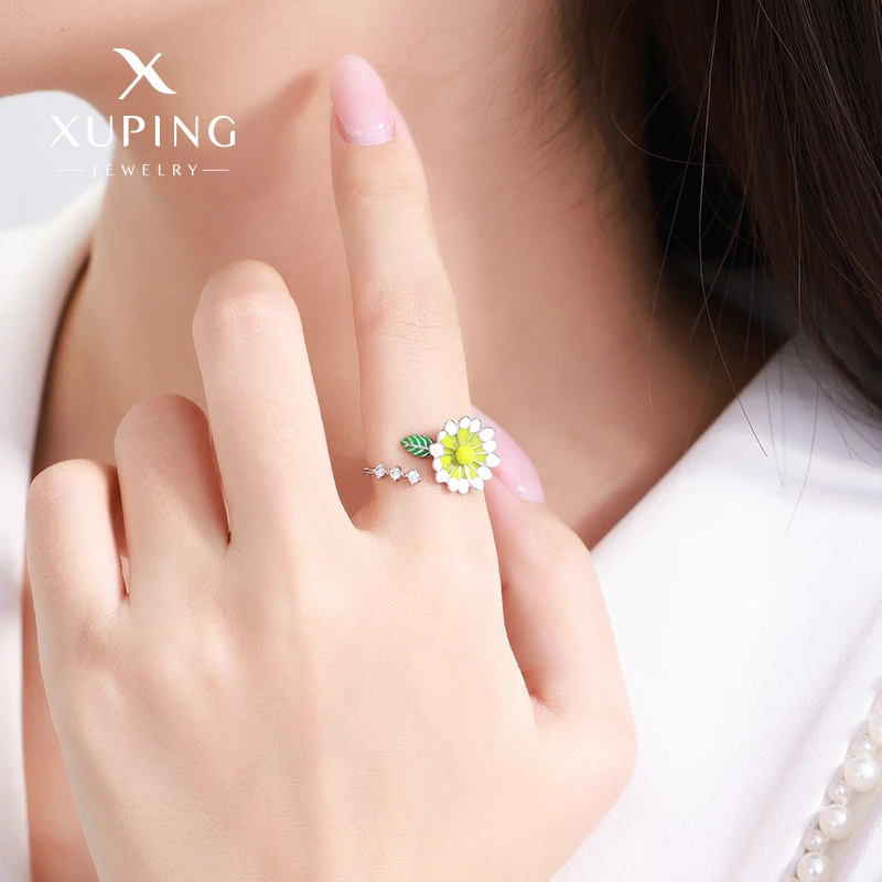 XUPING/旭平首饰 合金合成锆石戒指 秋冬上新清新GDM X001017475