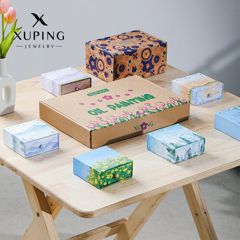 XUPING/旭平首饰 首饰盒/箱 油画风定制抽拉首饰盒收纳盒带微磁吸