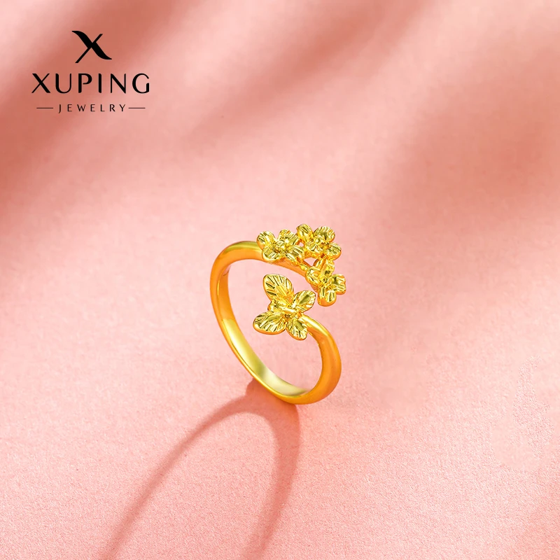 XUPING/旭平首饰 合金戒指  国潮蝶恋花开口百搭GDJ X000847108A8