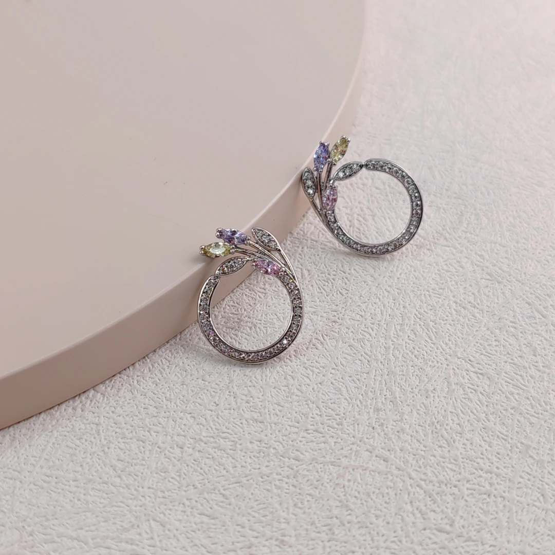 XUPING/旭平首饰 合金合成锆石耳饰 【潘生福利】花GD X000972635