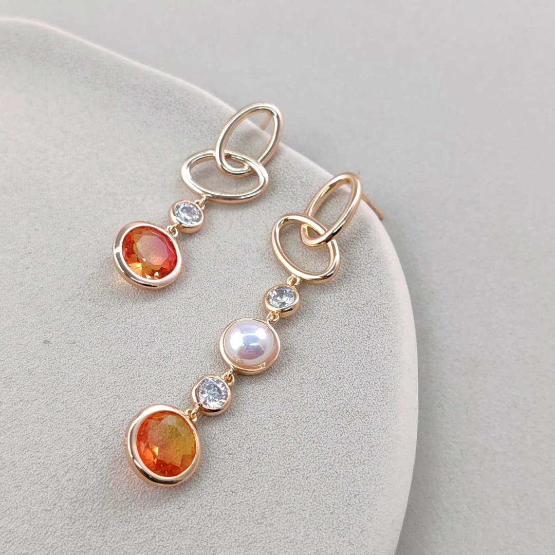 XUPING/旭平首饰 合金合成锆石耳饰 渐变色【潘生福利】X000446654