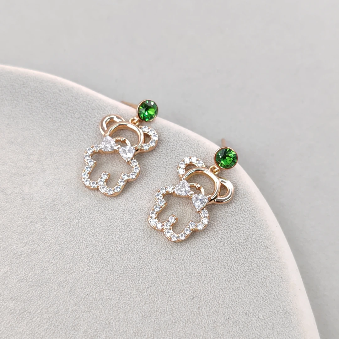 XUPING/旭平首饰 合金仿水晶耳饰 秋冬上新小熊 GDJ X000807654