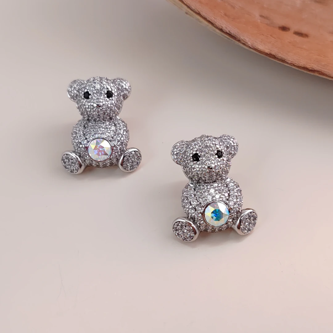 XUPING/旭平首饰 合金仿水晶耳饰 【潘生福利】小熊 GDX X000800300