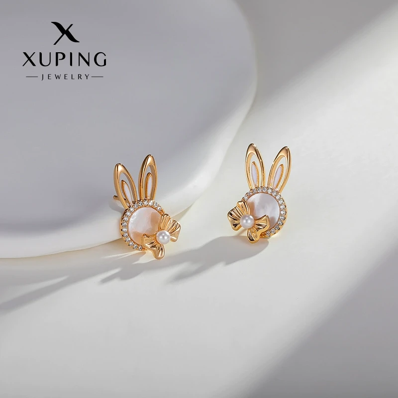 XUPING/旭平首饰 合金仿珍珠耳饰 失序混搭兔子款GDJ X000457085