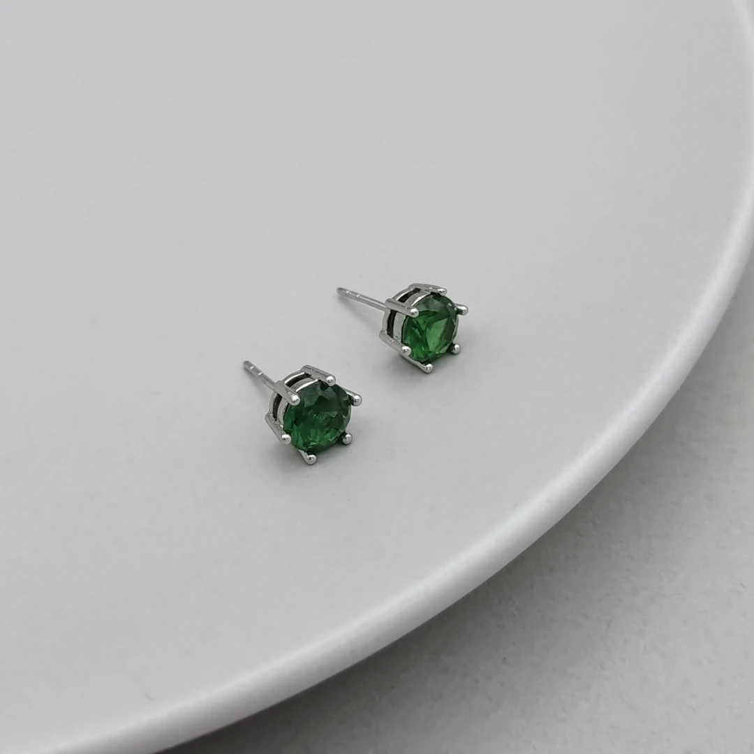 XUPING/旭平首饰 合金合成锆石耳饰 简约单石耳钉GDX X000878384