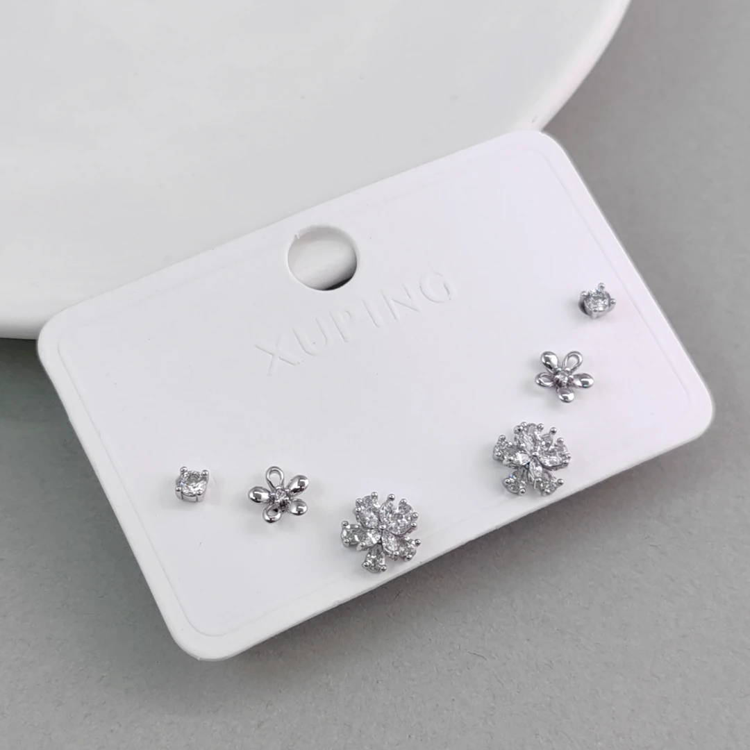 XUPING/旭平首饰 合金合成锆石耳饰 失序混搭雪花GDJ X000929596