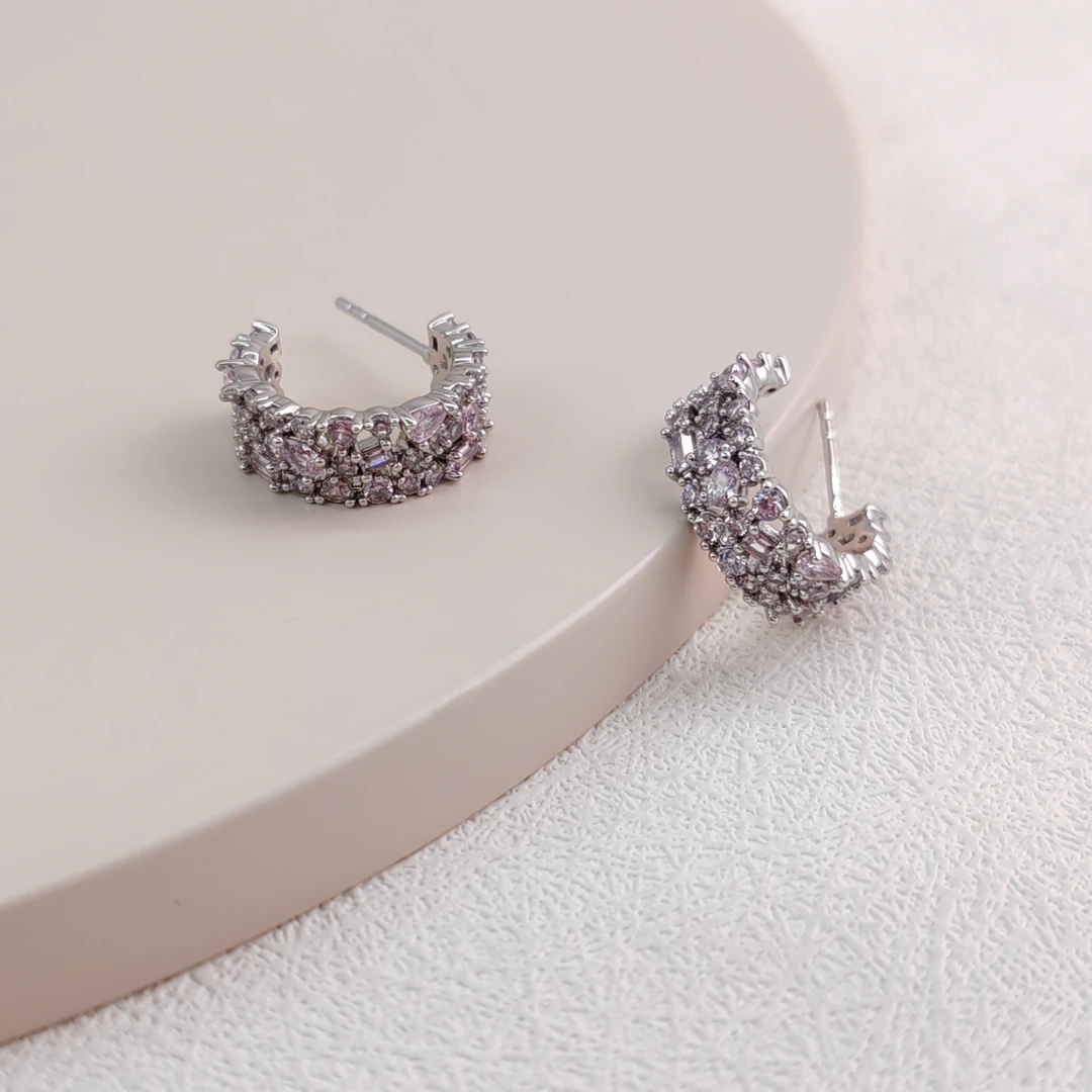 XUPING/旭平首饰 合金合成锆石耳饰  失序混搭百搭GDJ X000946849