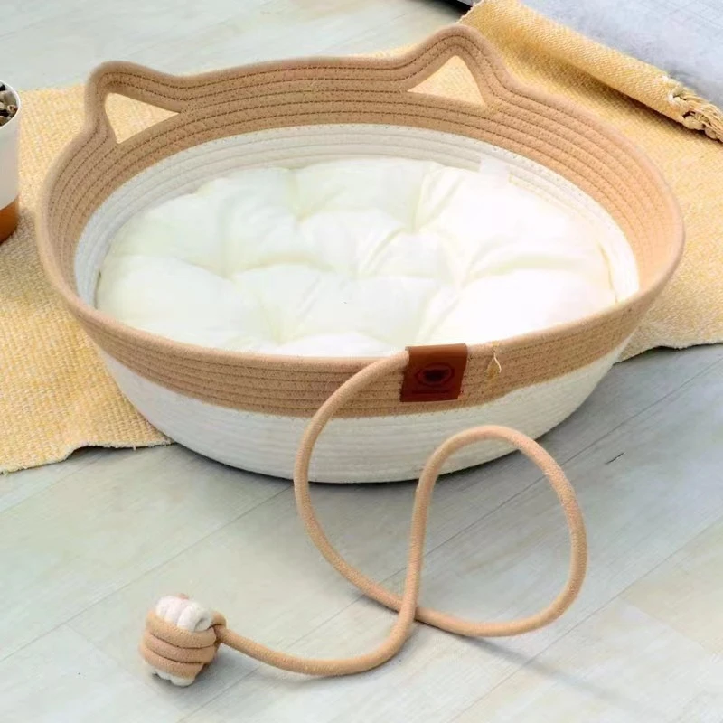 粗麻藤编猫窝四季通用夏天编织猫咪用品睡觉用垫子狗窝夏季宠物床