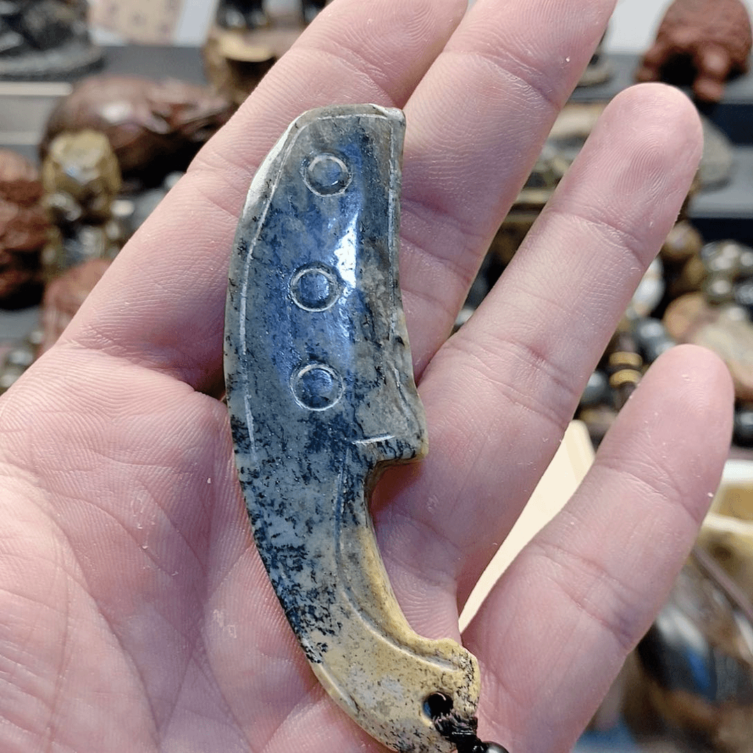 岫岩河磨玉（透闪石质玉）手把未镶嵌