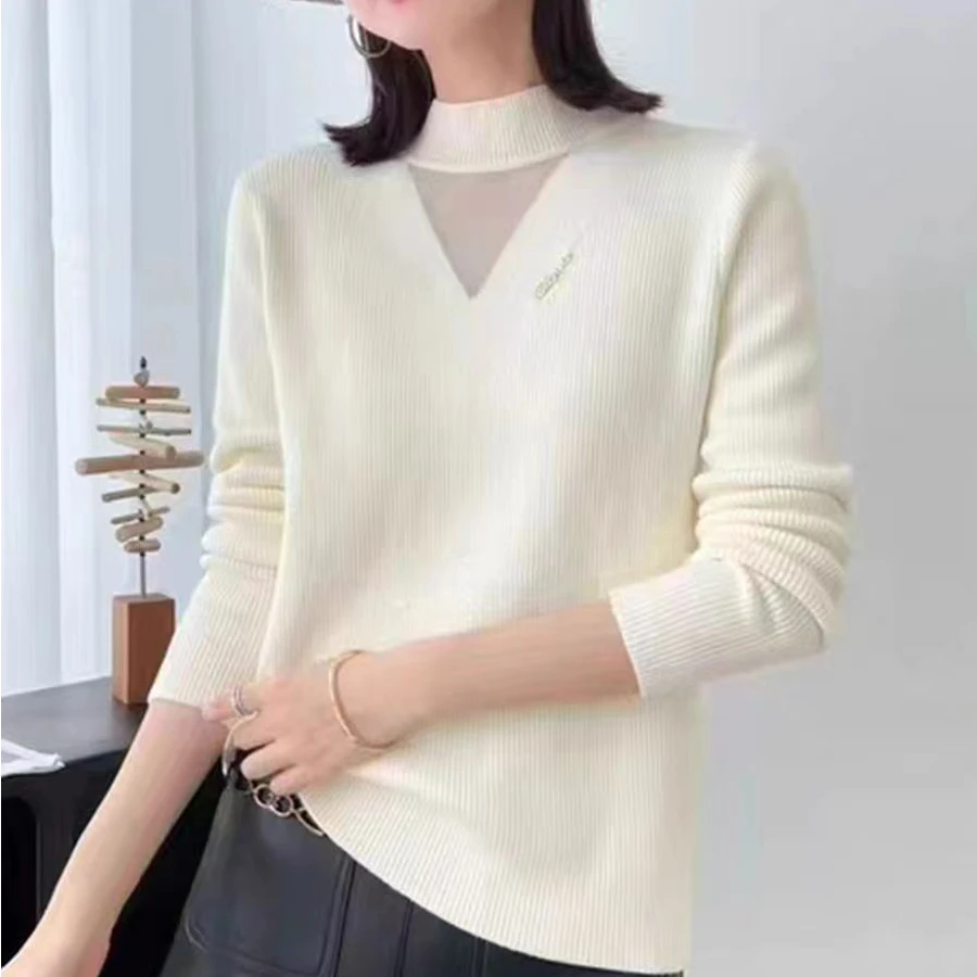 2024新品一体绒羊毛衫长袖百搭秋冬加厚气质显瘦