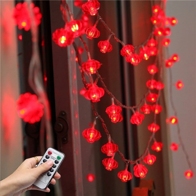 红灯笼中国结彩灯LED小彩灯闪串灯春节元宵婚庆福字发光装饰灯