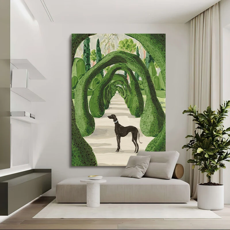 北欧侘寂风简约现代客厅抽象艺术大幅装饰画油画纯手绘肌理落地画