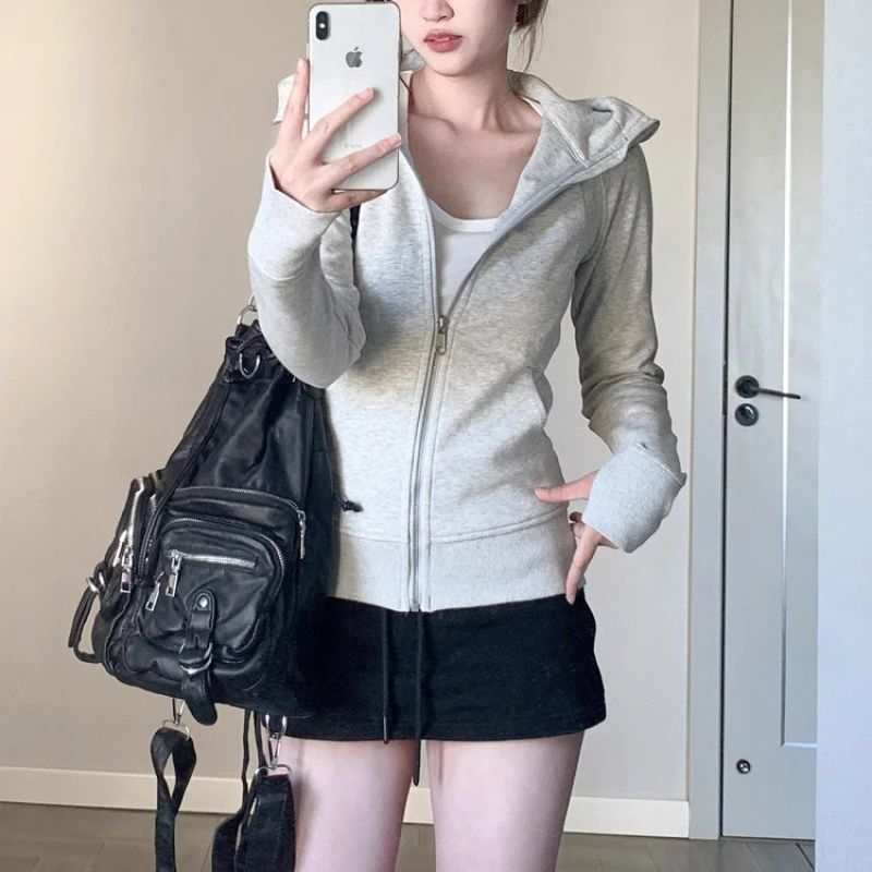 修身卫衣瑜伽服女士秋冬长袖外套运动时尚轻便连帽拉链健身服百搭