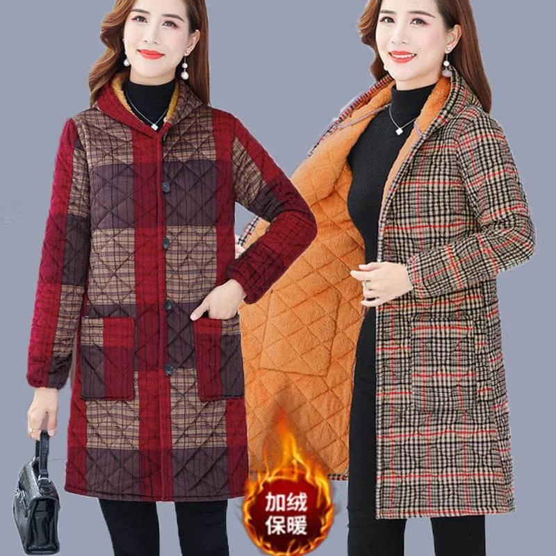 棉服罩衣灶衣长装加绒大人女新款干活穿的工作服冬季做饭工作特厚