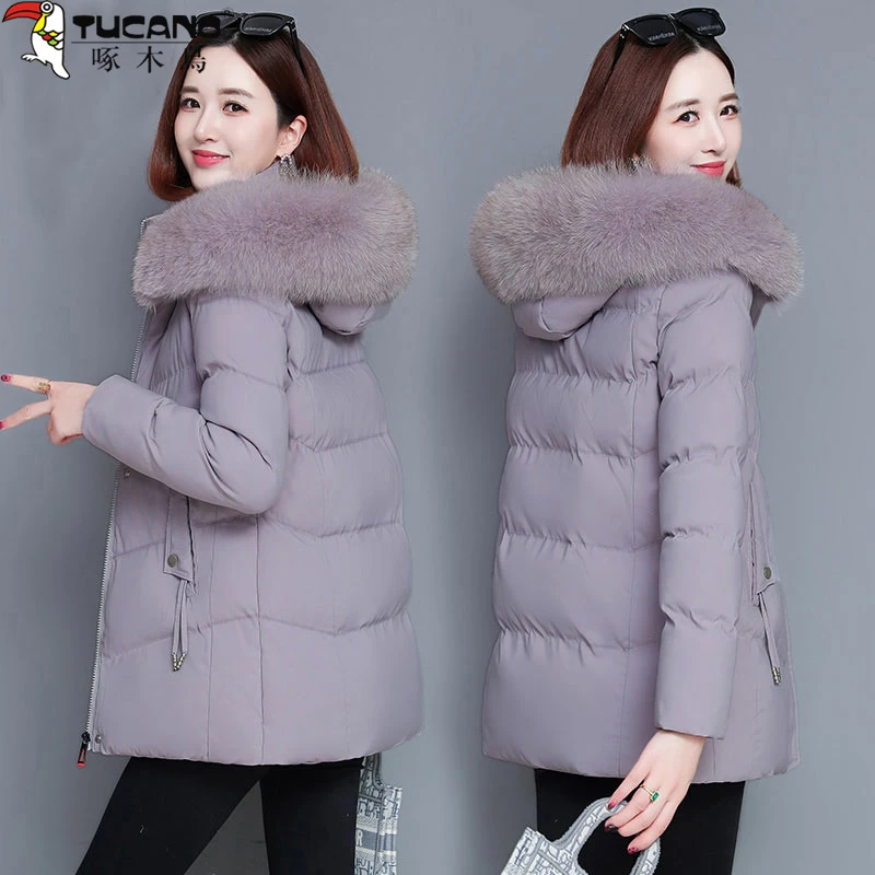 【官方】啄木鳥休闲棉服女冬季2025年新款中年妈妈百搭宽松加厚棉衣