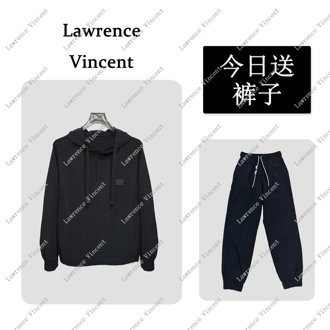Lawrence Vincent 2024秋季新品极简风百搭潮流Cleanfit连帽卫衣