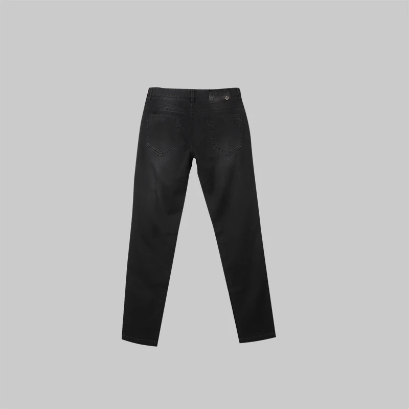 黑色软牛仔裤子秋/4