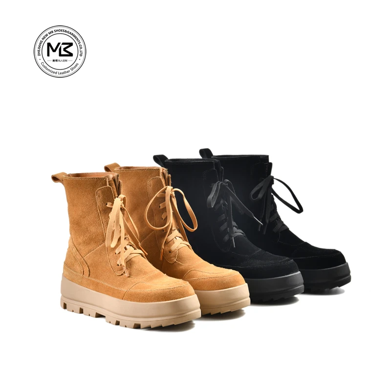 【Mb美帮】厚底5.5公分内增高1公分雪地靴大黄靴高帮保暖加厚真皮
