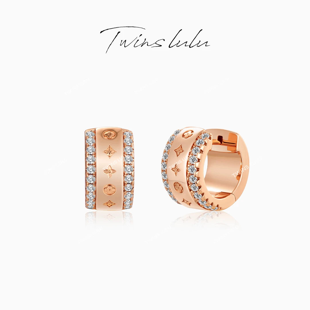 TWINS LULU 镀k金【春上新】时尚小众C形老花耳环TSL2389
