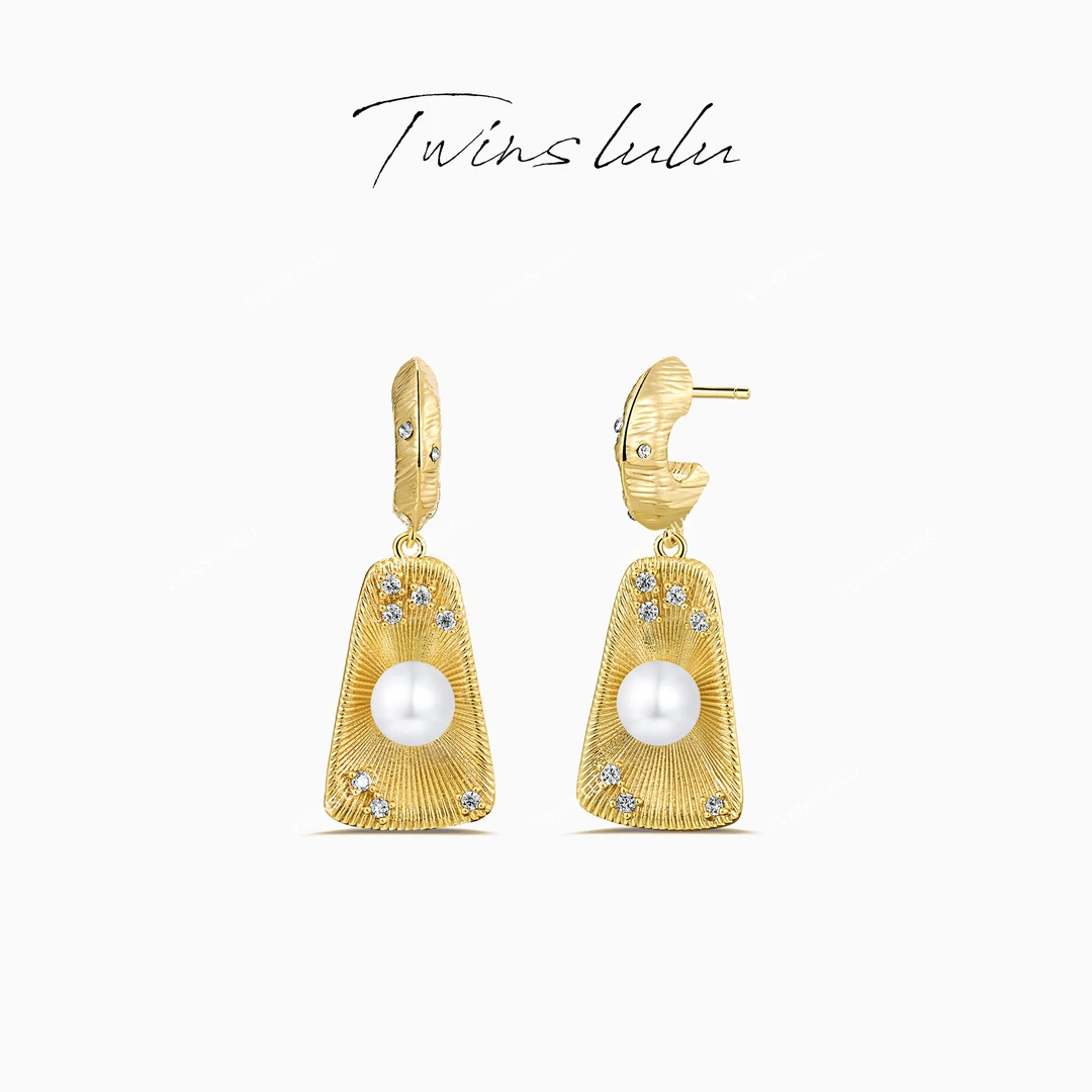 铜合金合成锆石耳饰 【春上新】时尚法式复古珠珠耳环TSL1874