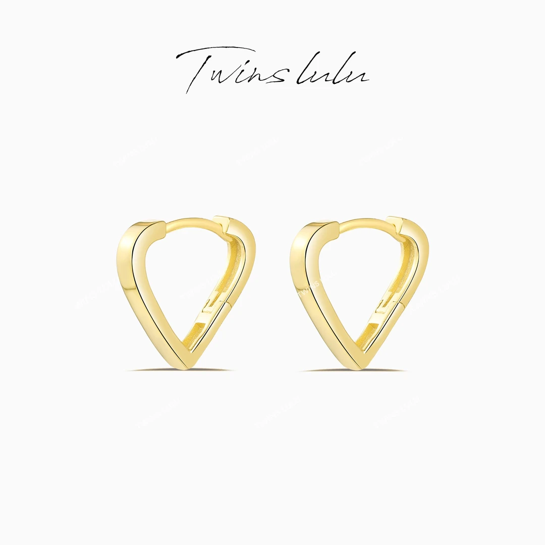 925银耳饰 2025春节百搭设计感素圈耳扣爱心耳环TSL586