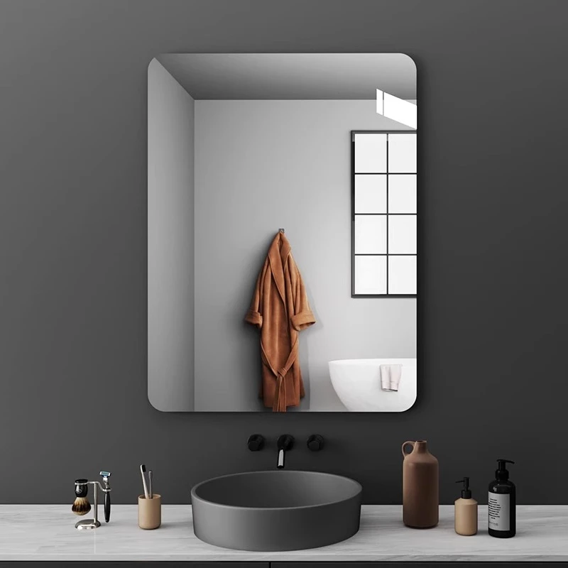 浴室镜贴墙自粘卫生间洗面台墙上免打孔玻璃镜子洗手台防水化妆镜