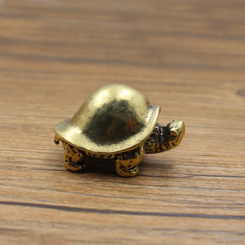 【推荐】手工把玩复古龟铜茶宠摆件实心铜茶宠茶玩茶托盖置