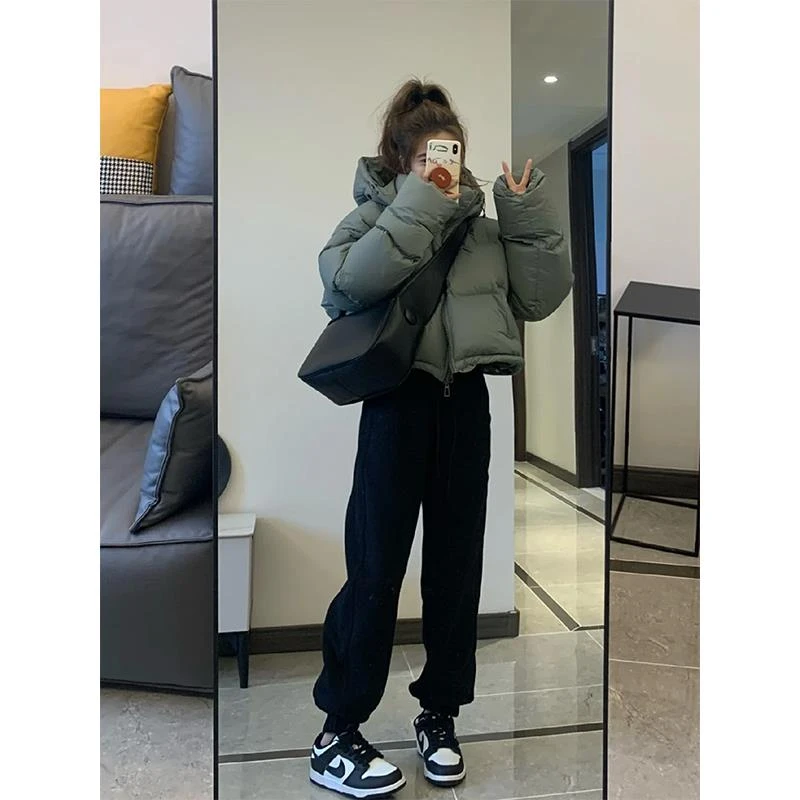 运动裤女秋冬新款加厚棉裤束口裤灯笼裤加绒裤子高腰休闲厚棉裤