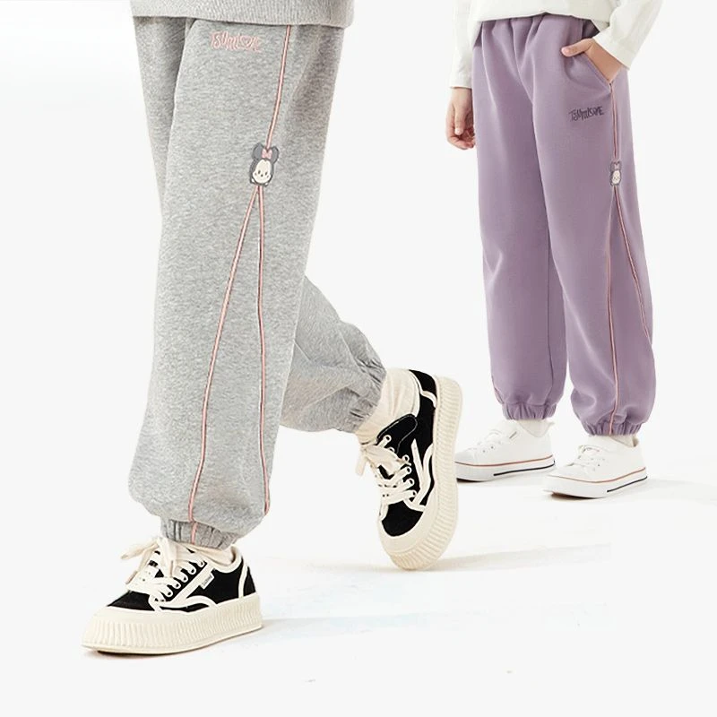 女童裤子秋冬装加绒加厚卫裤儿童运动裤休闲裤中大童长裤童装秋季