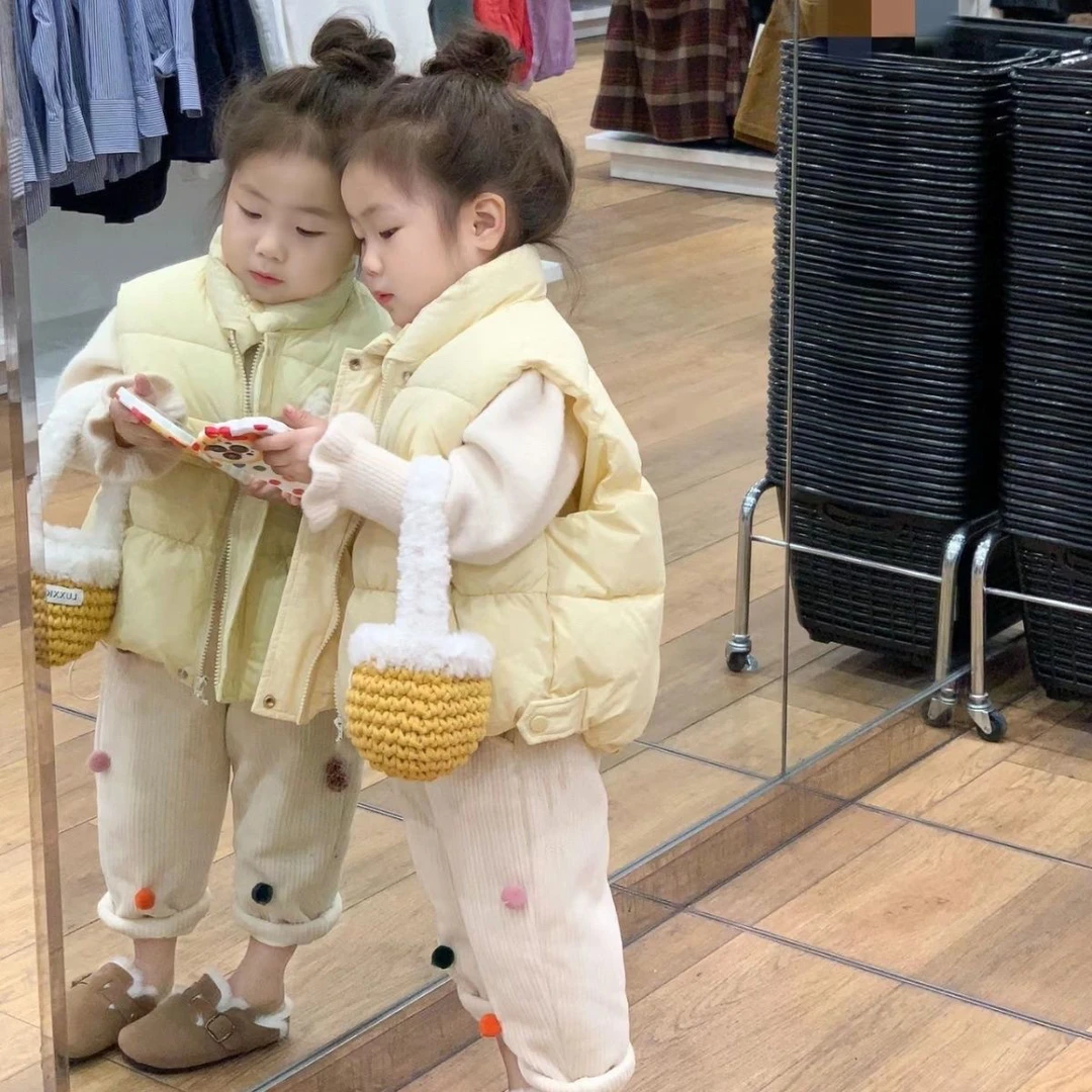 女童新款宝宝秋冬外穿棉马甲儿童保暖坎肩洋气韩版加厚背心外套潮
