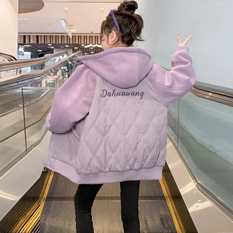 女童外套秋冬装新款洋气儿童韩版夹棉加厚冬季棉服棒球服上衣