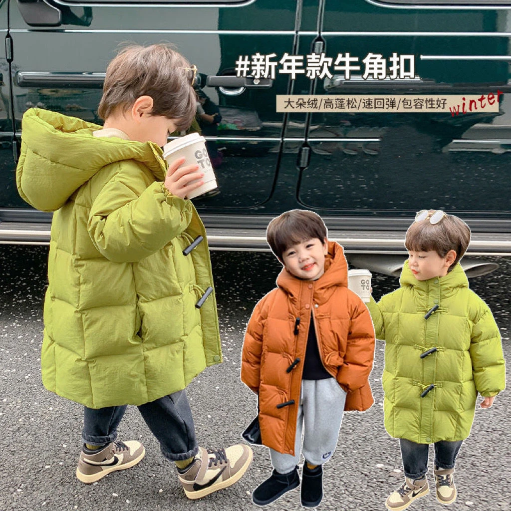 男童棉服新款洋气儿童中长款外套男宝宝冬季加厚小童冬装