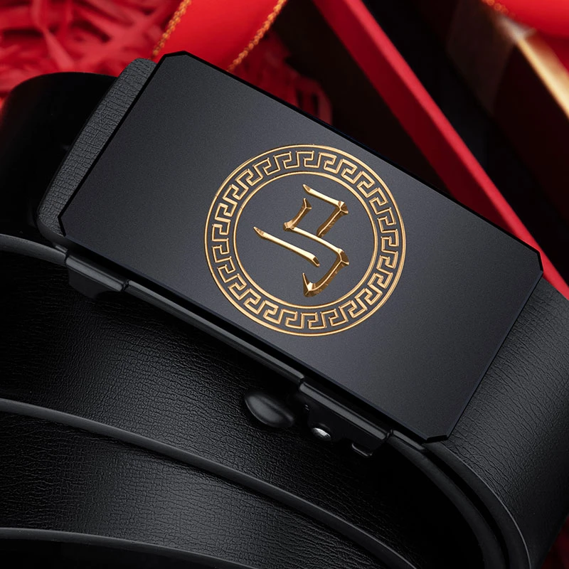 中国红十二生肖男士皮带国风腰带高档时尚韩版中年国潮牛皮裤腰带