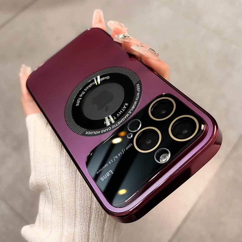苹果15手机壳iphone14/13新款高档12外壳网红爆款女生磁吸大视窗