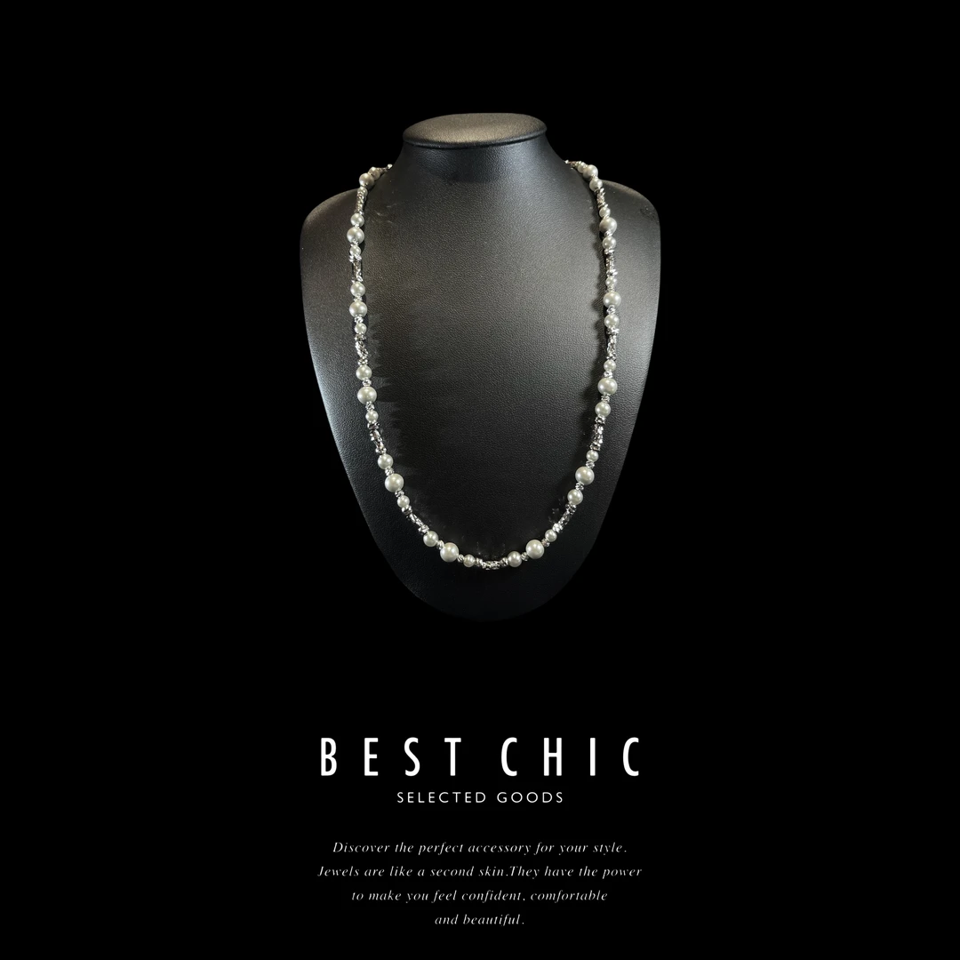 铜合金仿珍珠项链 气质百搭简约仿珍珠闪闪轻奢精致项链