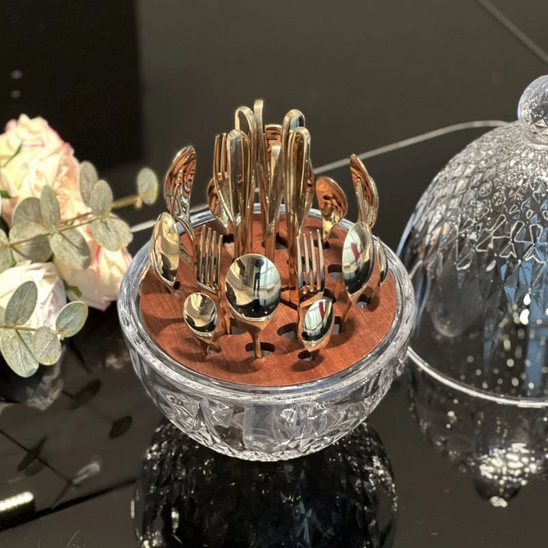 DIMDEVL 汀黛 设计师款高级轻奢定制水晶玻璃心悦蛋 菱格餐具蛋