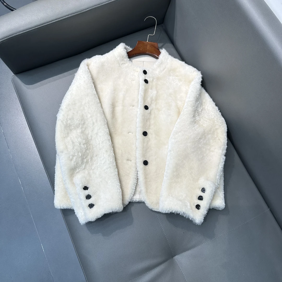 2024秋冬新款南非莫伊原生态皮毛一体时尚百搭皮草外套