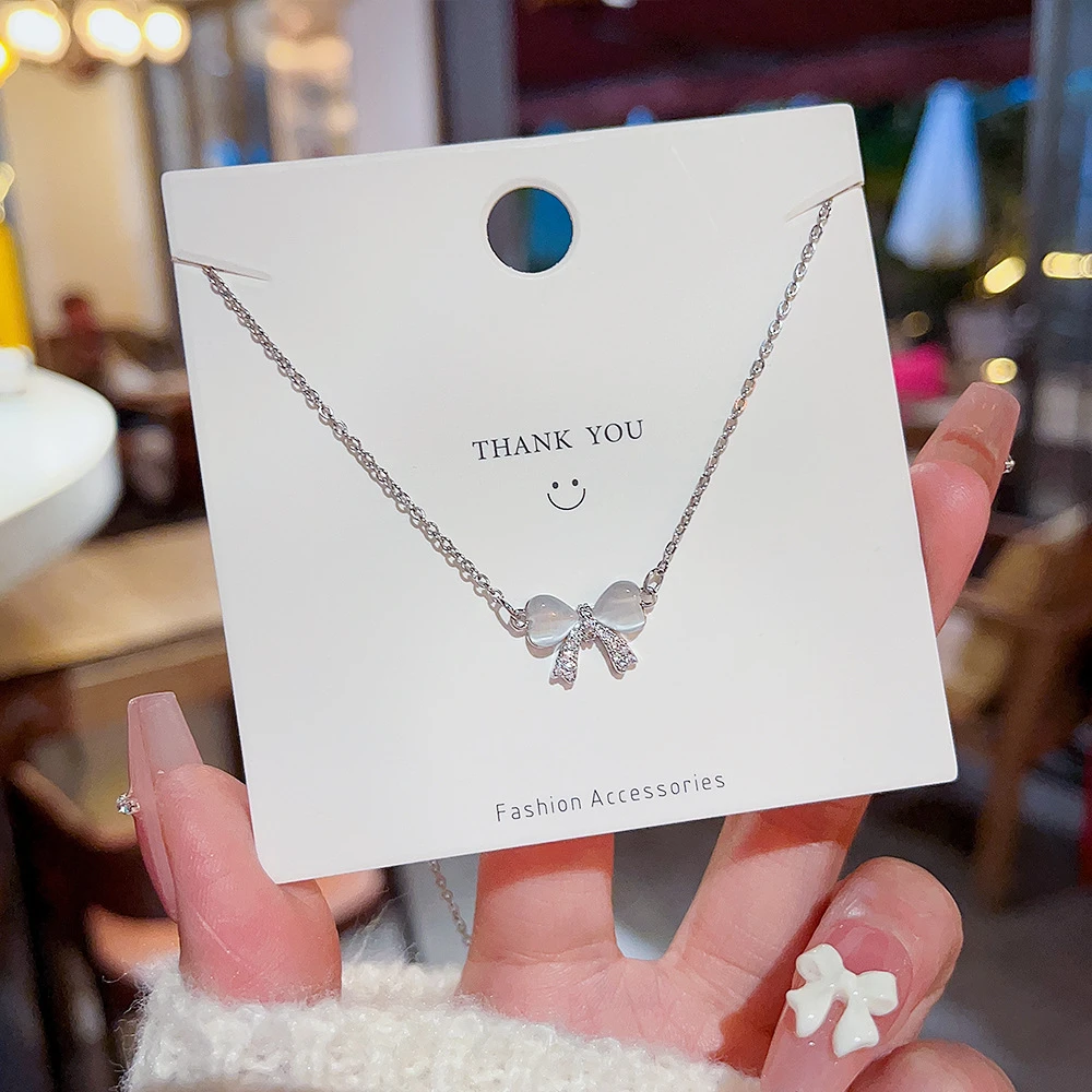 钛钢项链 高级感女生蝴蝶结项链女款轻奢小众不掉色气质ins锁骨链