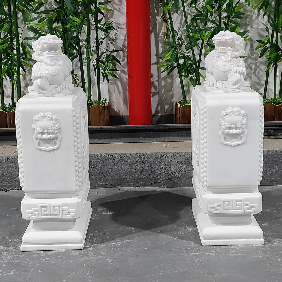 （聚达精选）书香款貔貅门鼓石鼓，材质汉白玉，包邮不含卸货和摆放