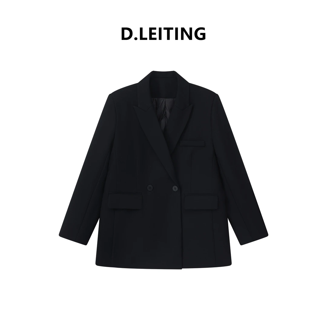 【D·LTing】设计款百搭黑色加绒西装外套