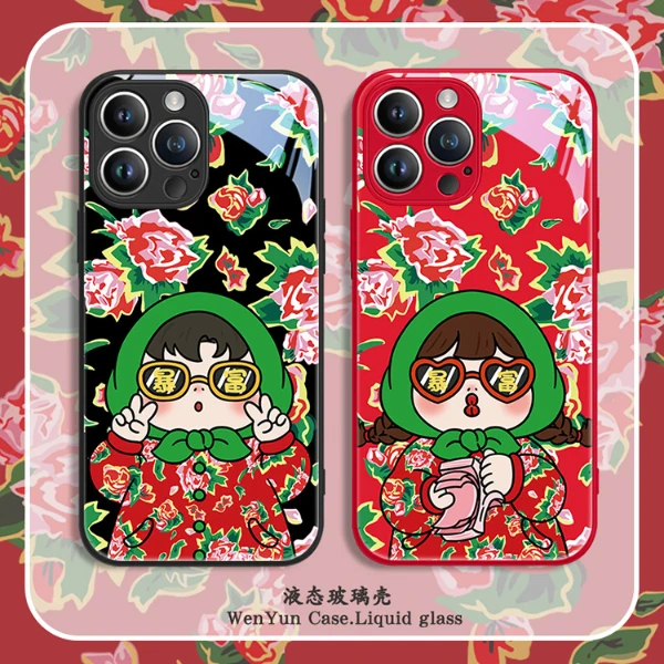 东北大花袄适用苹果/华为/小米/OPPO/VIVO国潮卡通创意暴富手机壳