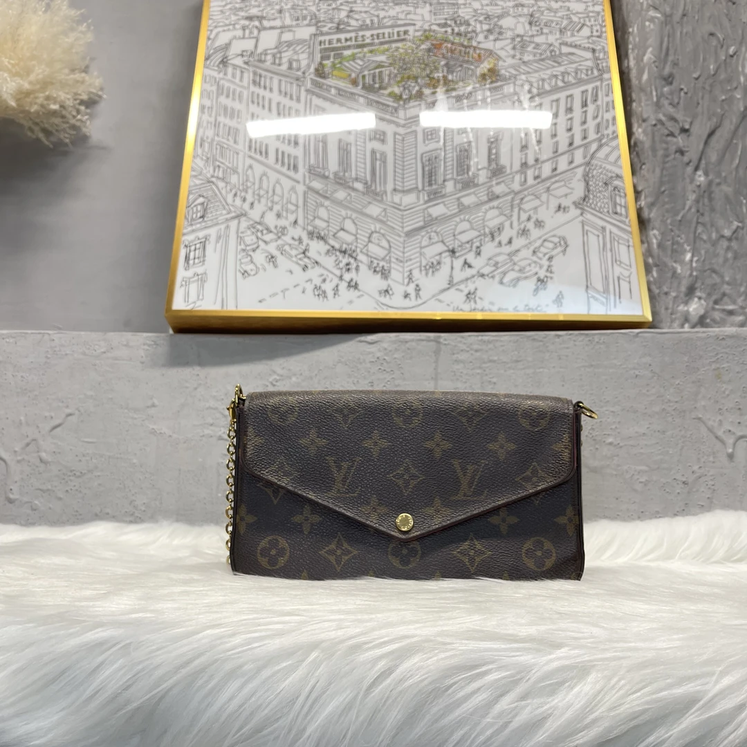 95新 LouisVuitton/路易威登 何为奢侈/LV 三合一 链条包 老花