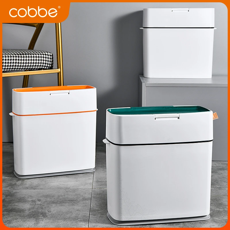 卡贝厨卫隐藏式简约收纳室内垃圾桶落地夹缝卫生间清洁居家单品