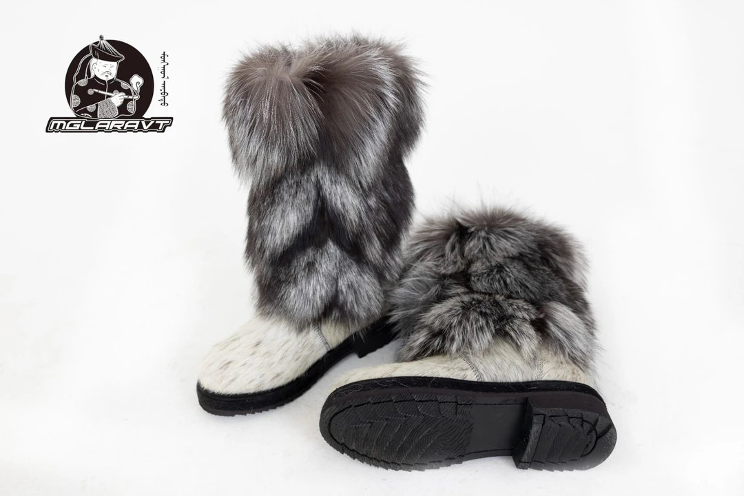 阿尔巴特民族风冬季女款高筒时尚保暖雪地靴【狐狸毛】【QMH175】
