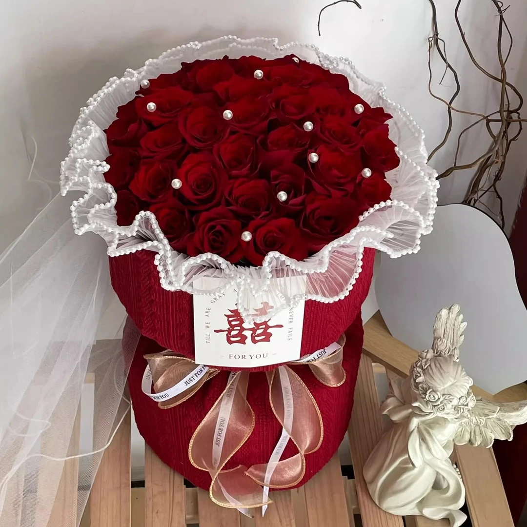 【交换余生】19朵卡罗拉红玫瑰小香风同城花店鲜花花束预定送对象送闺蜜告白生日礼物订婚宴同城配送上门小时达