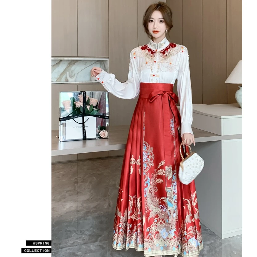 马面裙重工云肩敬酒服订婚服2024春季新款新中式国风日常汉元素女