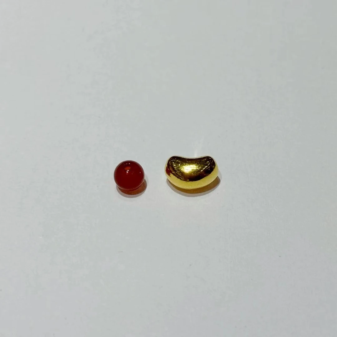 足金999相思发财豆玛瑙DIY多样性发货00172