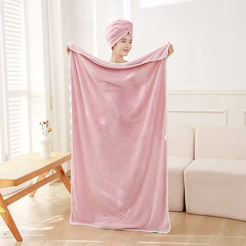 按扣款7A浴巾【90*160】女家用情侣速干洗澡加大刺绣2025新款