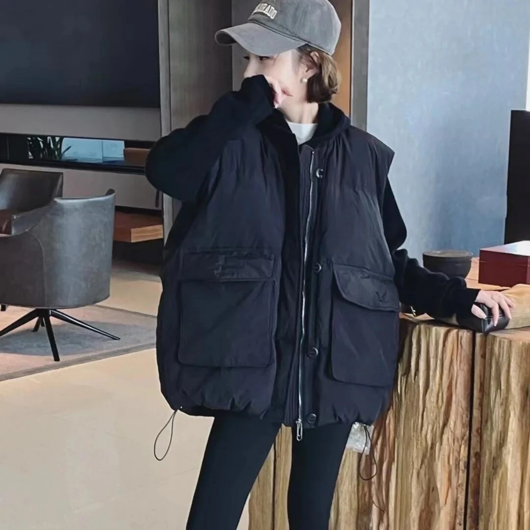 胖mm新款棉服马甲女外穿秋冬季韩版马夹外套大码百搭棉衣坎肩8808